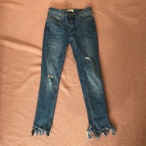 Free People Great Heights Frayed Skinny Jeans